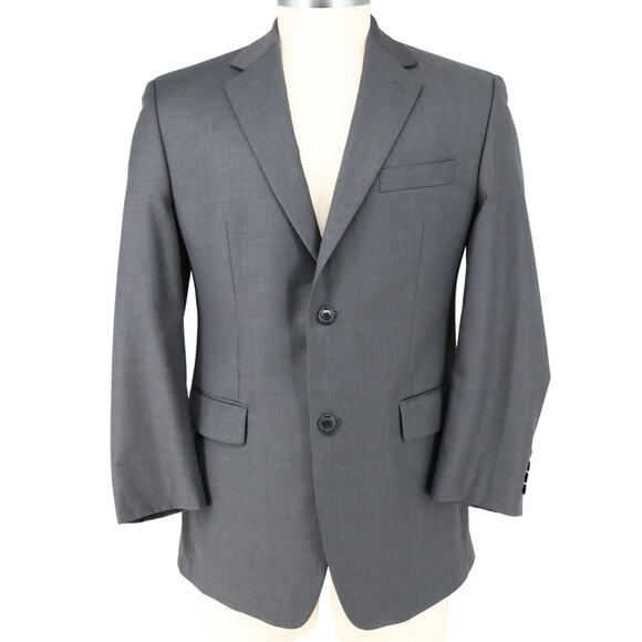 Calvin Klein Sport Coat Mens 40R Gray Wool Jacket Blazer 2 Button Macys - Picture 1 of 15